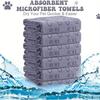 Set mit 6 schnelltrocknenden Mikrofaserhandtüchern für Hunde - Perfekt zum Baden und Pflegen, aus starker Polyesterfaser, passend für kleine, mittlere