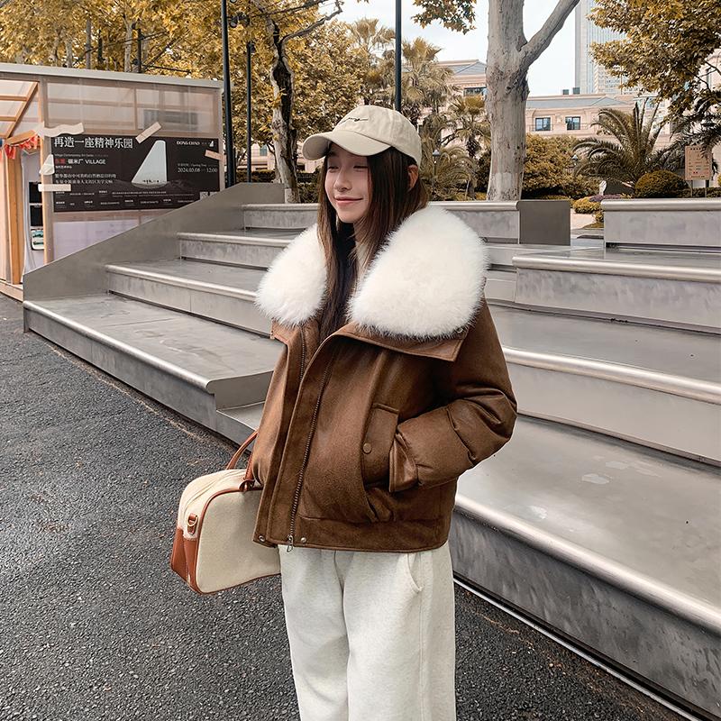 Podzim Zima Zateplená Teplá Parka Dámská Ležérní Jednobarevná Velká Kapsa Volná Krátká Bunda Svrchní Oblečení