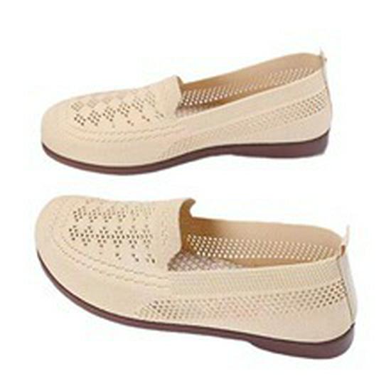 Women's Spring/Summer Breathable Mesh Flyknit Moccasins with Hollow Design