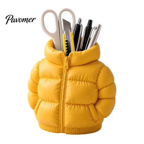 Mini Down Jacket Pen Holder Rainbow Coat Holder, 3D Printed Puffer Desk Organizer, Creative Storage for Stationery And Brushes Gel