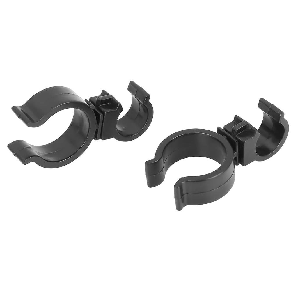 uxcell Pipe Clip Retainer 23.2x44.7mm Plastic Double Hole Holder Clamp Vehicle Fastener Black 5pcs