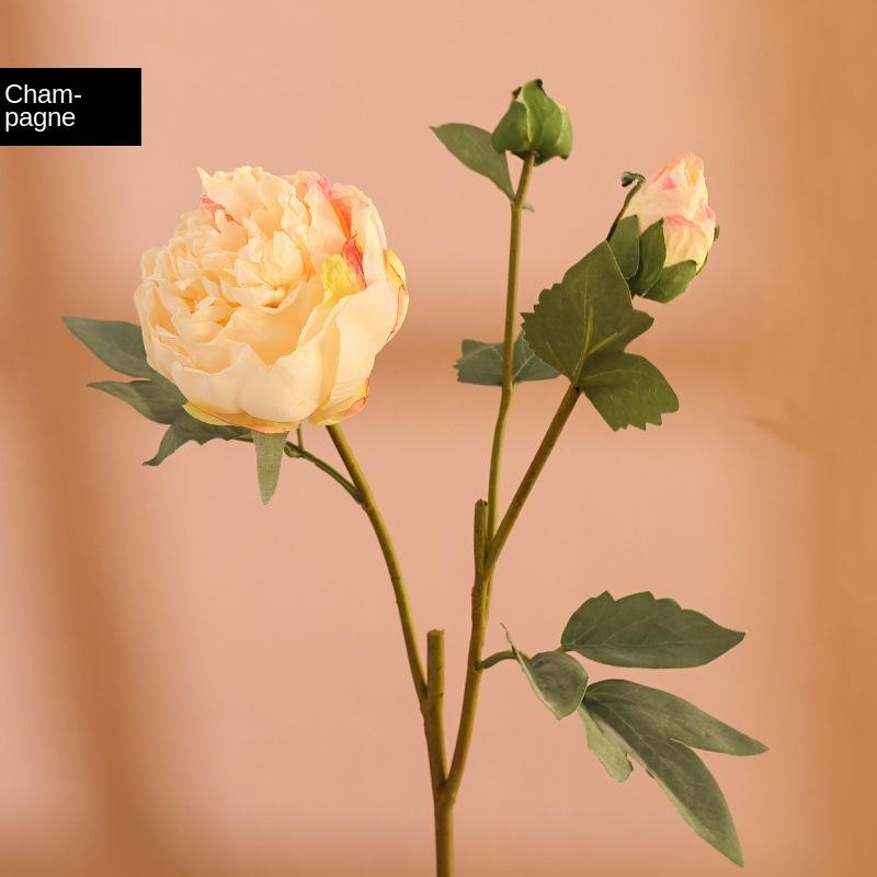 

Высокое качество имитация 3 головки бутонов пиона шелковый дом гостиная обеденный стол свадебное украшение поддельный искусственный цветок