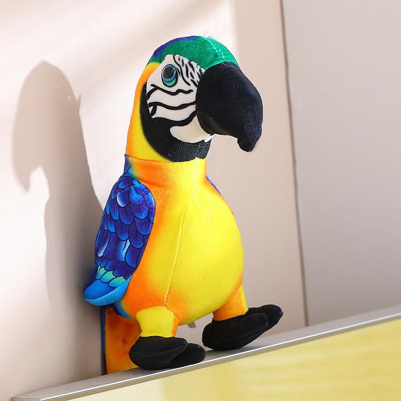 Realistic Parrot Plush Toy For Kids Photo Prop Decoration 25cm Short Plush Stuffed Bird Doll