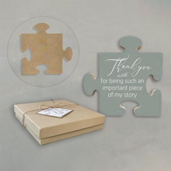 Wood Art Puzzle Thoughtful Coworker Gift Letter Carving Puzzle Piece Thank You Gift for Colleagues Friends