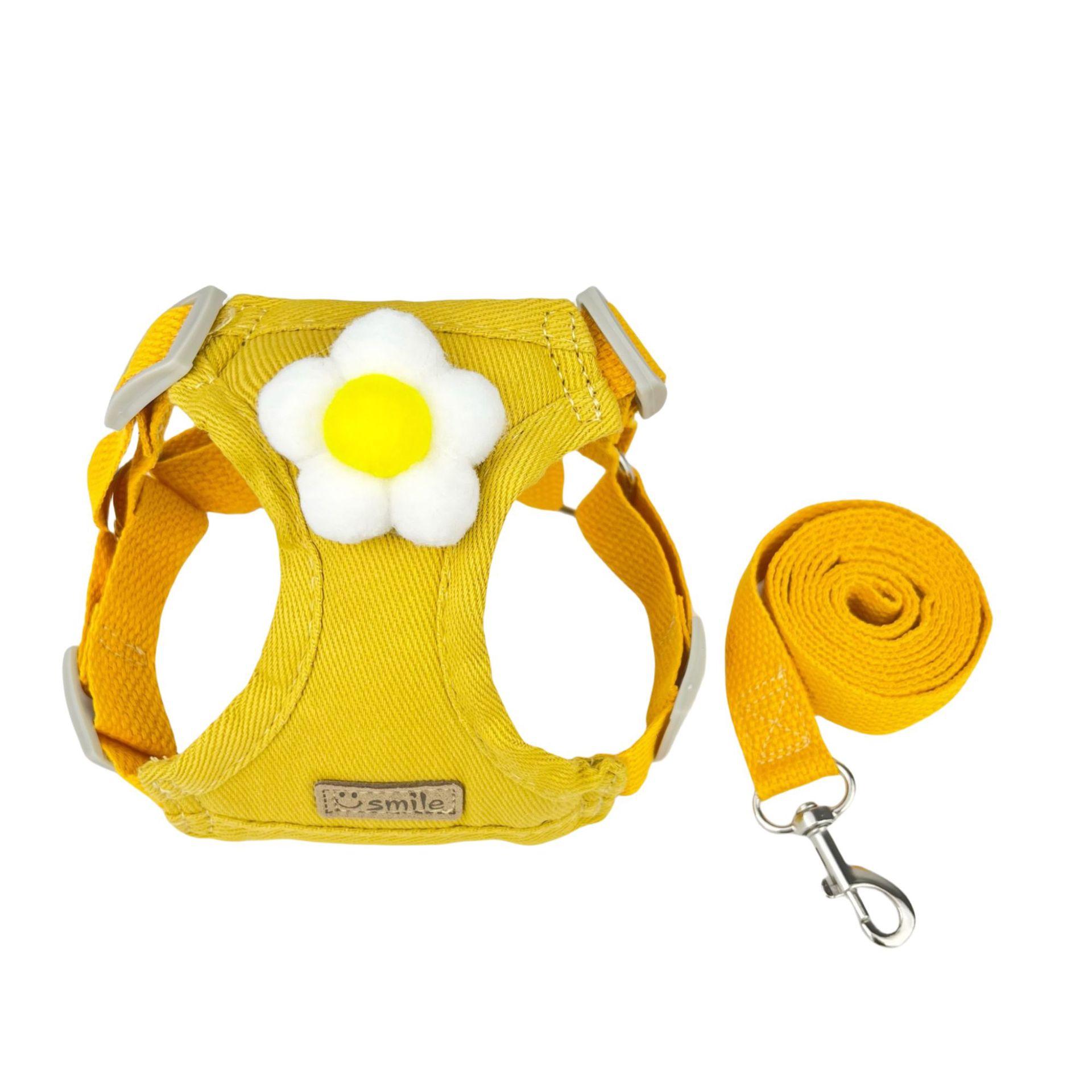 

Macaron Breathable Soft Dog Harness – Adjustable Vest-Style Dog Harness and Leash Set Dog Accessories for Small Dogs Walking S жёлтый