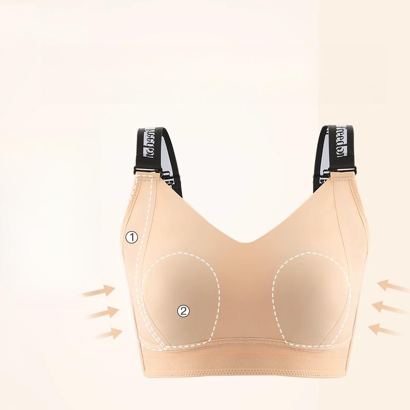 Seamless Bra for Women Thin Design with Rabbit Ears Double Breasted Bra Plus Size Sports Bra Letter Shoulder Strap Bra