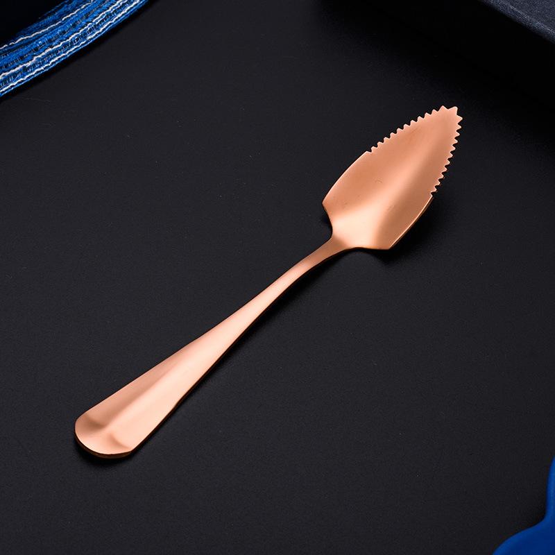 Stainless Steel Fruit Grapefruit Spoon Serrated Edge  Ice Cream Dessert Tea Coffee Stirring Spoon Kitchen Cutlery Tableware