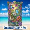 Butterfly Theme Beach Towel Personalized Custom Name & Text Soft Quick Dry Beach Towel for Swimming Travel