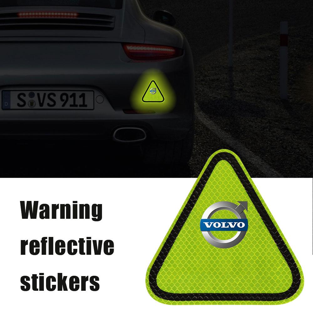 Auto Buitenkant Veiligheidswaarschuwing Markering Auto Embleem Reflecterende Tape Stickers Voor Volvo S80L XC60 XC90 S40 S60 S80 V40 V60 V70 Rdesign