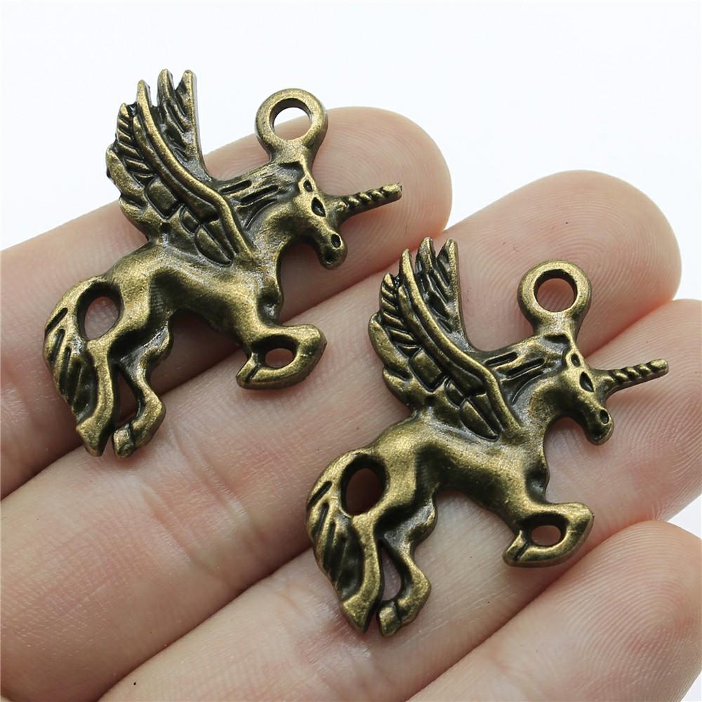10 Stück Anhänger Pferd Einhorn Tibetische Bronze Silberfarbe Anhänger Antiker Schmuckherstellung DIY Handgemachtes Handwerk