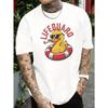 European Size Men'S Lifeguard T-Shirt. A Printed Tee Designed for Basketball Practice. This Crewneck, Short-Sleeve Shirt Perfect for Trendy Streetwear