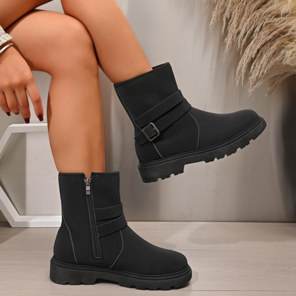 Large size retro Martin boots women's 2025 autumn and winter new European and American style explosive locomotive boots single boots snow boots