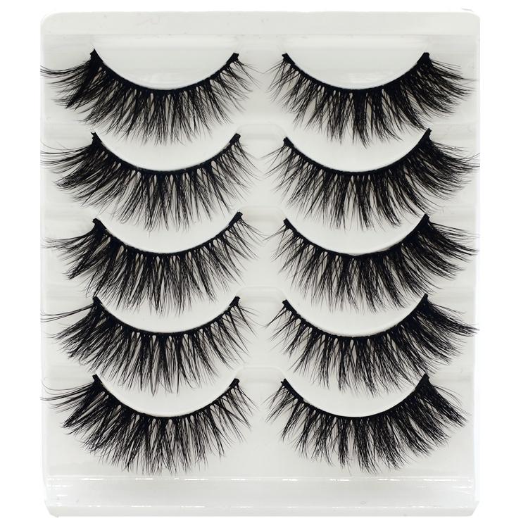 Buy Double False Eyelashes Natural Cross 5 Pairs of Makeup Long Makeup ...