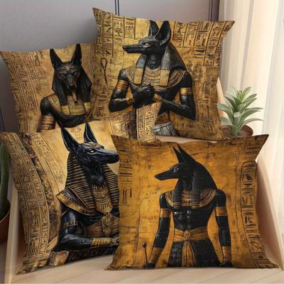 Ancient Egyptian Anubis Themed Art pillowcaseSuitable for Sofa Car Bedroom Decorative Cushion Cover Pillow Cover