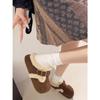 Retro thick-soled Birkenstocks, women's shoes, winter cotton shoes, piled and thickened plush bag head, and half slippers outside.