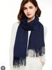 Solid Color Cashmere Scarf With Tassel Pashmina Fashion Custom Logo Women Shawl Wram Thicken Neck Protection190*32Cm