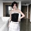 American-style spicy girl design lace-up sleeveless tank top for women, new summer slimming tube top for outerwear
