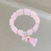 Handgefertigtes Perlenarmband für Damen Elegantes Schmetterlings-Quasten-Anhänger-Accessoire für Geburtstagsgeschenk