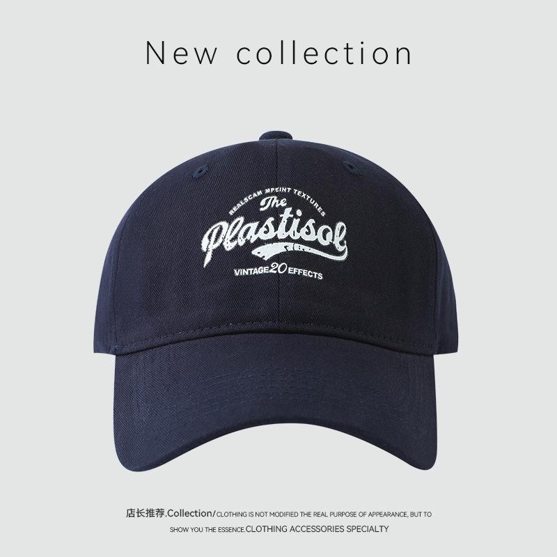 Grinding baseball cap men's simple hat women's season big head circumference showing face small wide brim cap