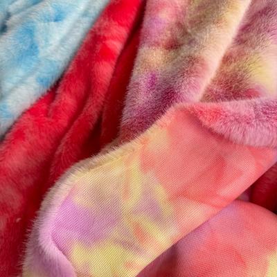 Solid Color/tie Dyeing Soft Short Plush Fabric High Quality Autumn Winter Clothes Fabric Cushion Doll Plush Toy Diy Sewing Cloth