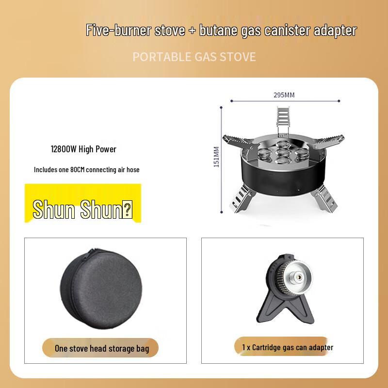 Portable Outdoor Fierce Flame Gas Stoves & Adapters