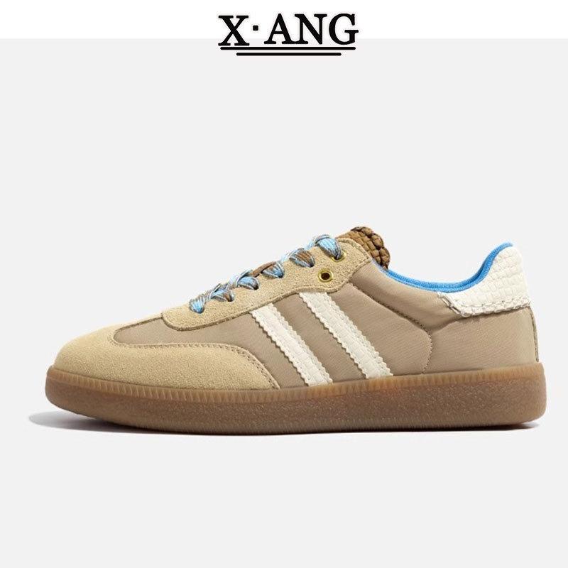 

Leather color matching flat-soled women s shoes spring new lightweight soft-soled white shoes casual sports board shoes 40