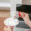 Creative Ceramic Cups Discs Colorful Polka Dots Coffee Cups  High Value Office Cups Couples Drinking Water Cups Mugs At Home