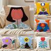A-Abstract F-Figure Print Pillow Case Anti-dustmite Pillowcase Invisible Zipper Silky Short Plush Sofa Cushion Cover
