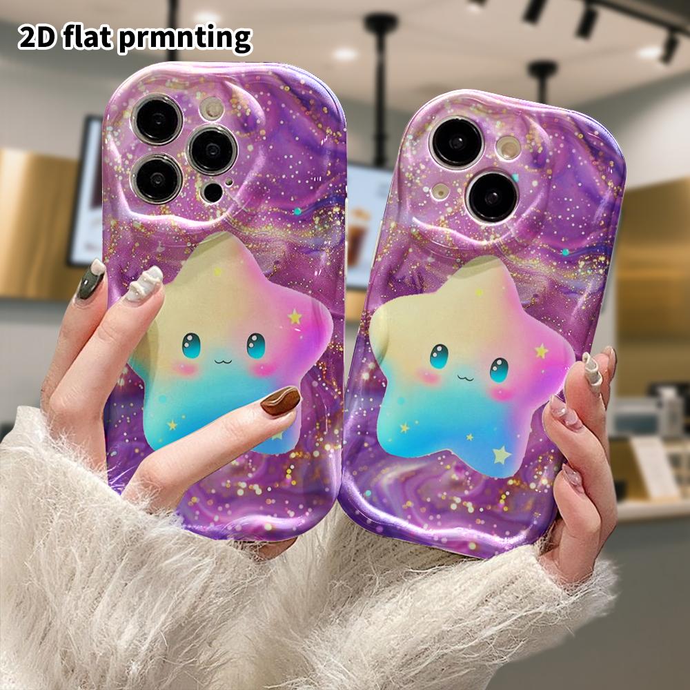 Phone Case: 2D Flat Design Suitable for iPhone 18 17 16 15 14 13 Pro Protective Case, Cartoon Stars, Perfect Christmas and Halloween Holiday Gift