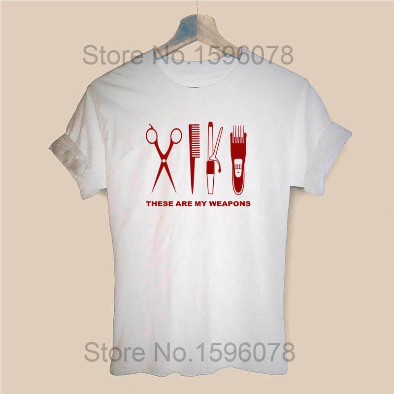 Barber Weapons T Shirt Women Short Sleeve O-Neck Cotton Heartbeat of Hairdresser T-shirt Girls Woman Scissors Clothing Tops