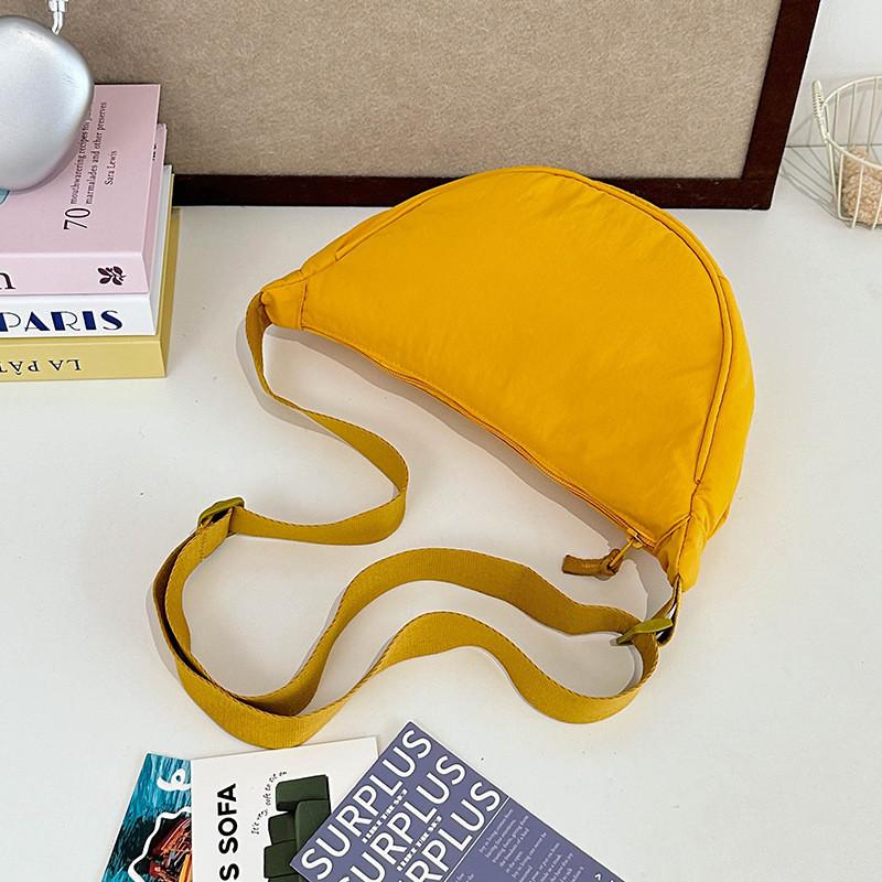 Stylish Mini Nylon Dumpling Crossbody Bag With Soft Structure For Everyday Use