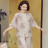 Hongdou 2025 Summer Fashion Two-Piece Set for Middle-Aged Women
