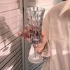 French Retro Champagne Glass Striped Crystal Goblet for Couple Toasts Wedding Home Bar Elegant Gift Drinkware