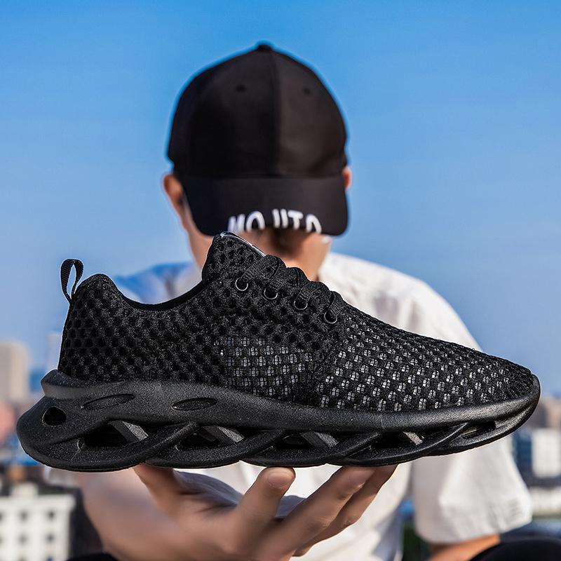 Spring and Summer Men's Large Size Trendy Shoes Hollow and Breathable Boys' Sports Shoes Running Net Shoes Youth Casual Blade Shoes