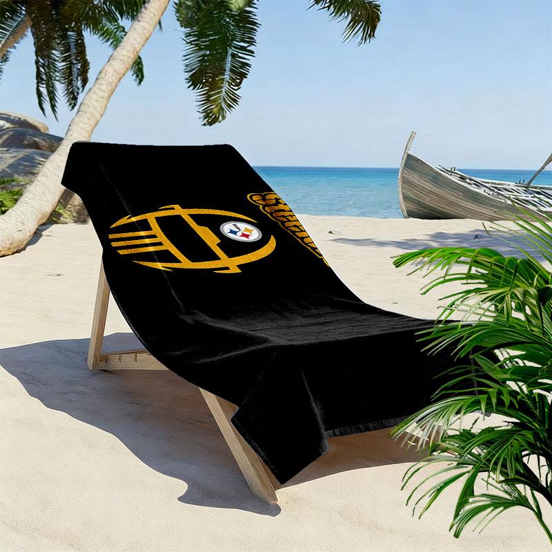Steelers Print Beach Towel, Large Soft Quick Dry Towel for Beach Camping Swimming