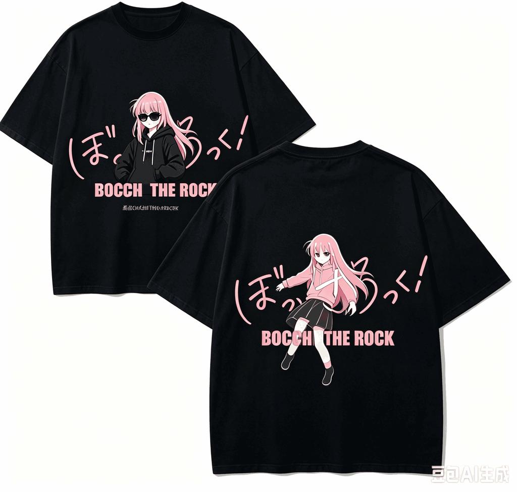 Bocchi The Rock Anime Liebhaber T-Shirt Harajuku Baumwolle Neues Modell High Street Retro Mode Übergroß Unisex Heißes Produkt Weiches Geschenk