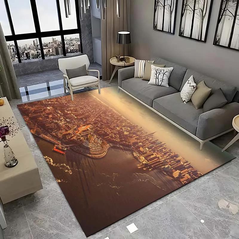 New York City Floor Mat Urban Landscape Rug Modern Cityscape Carpet for Living Room Bathroom Mat Doormat for Bedroom Home Decor