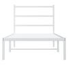 Vidaxl Metal Bed Frame with Headboard, White, 90X200 Cm
