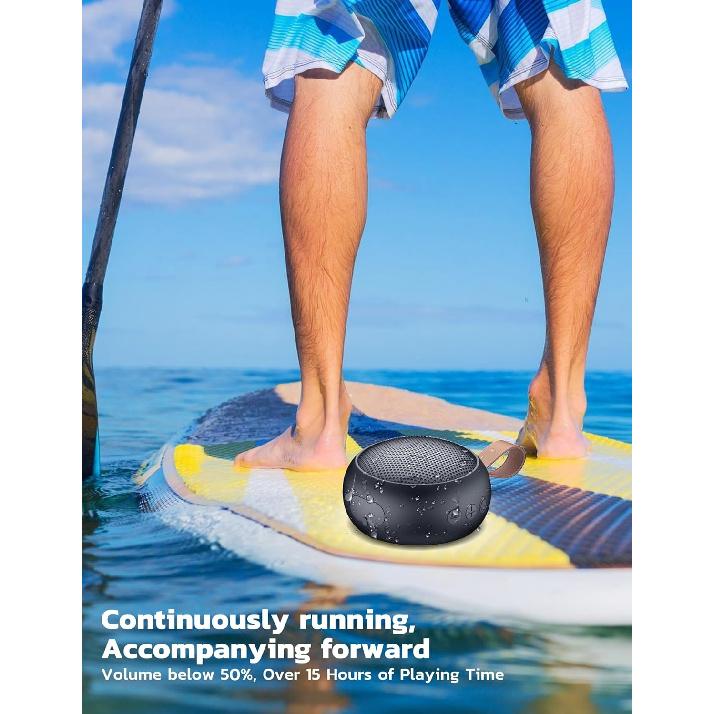 Haut-parleur Bluetooth portable, IPX7 étanche petit haut-parleur de douche sans fil Bluetooth avec son puissant, prend en charge carte TF/micro intégré