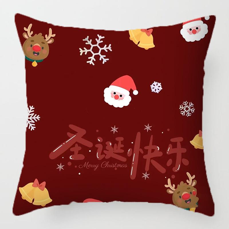 

Рождественская наволочка с красным рисунком Санта-Клауса и снеговика, диванная подушка 40x40cm