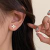 2 Piezas Exquisitos Accesorios de Lujo Ligero Mini Pendientes de Botón de Flor de Planta Mate Para Mujeres Joyería Fina Clásica