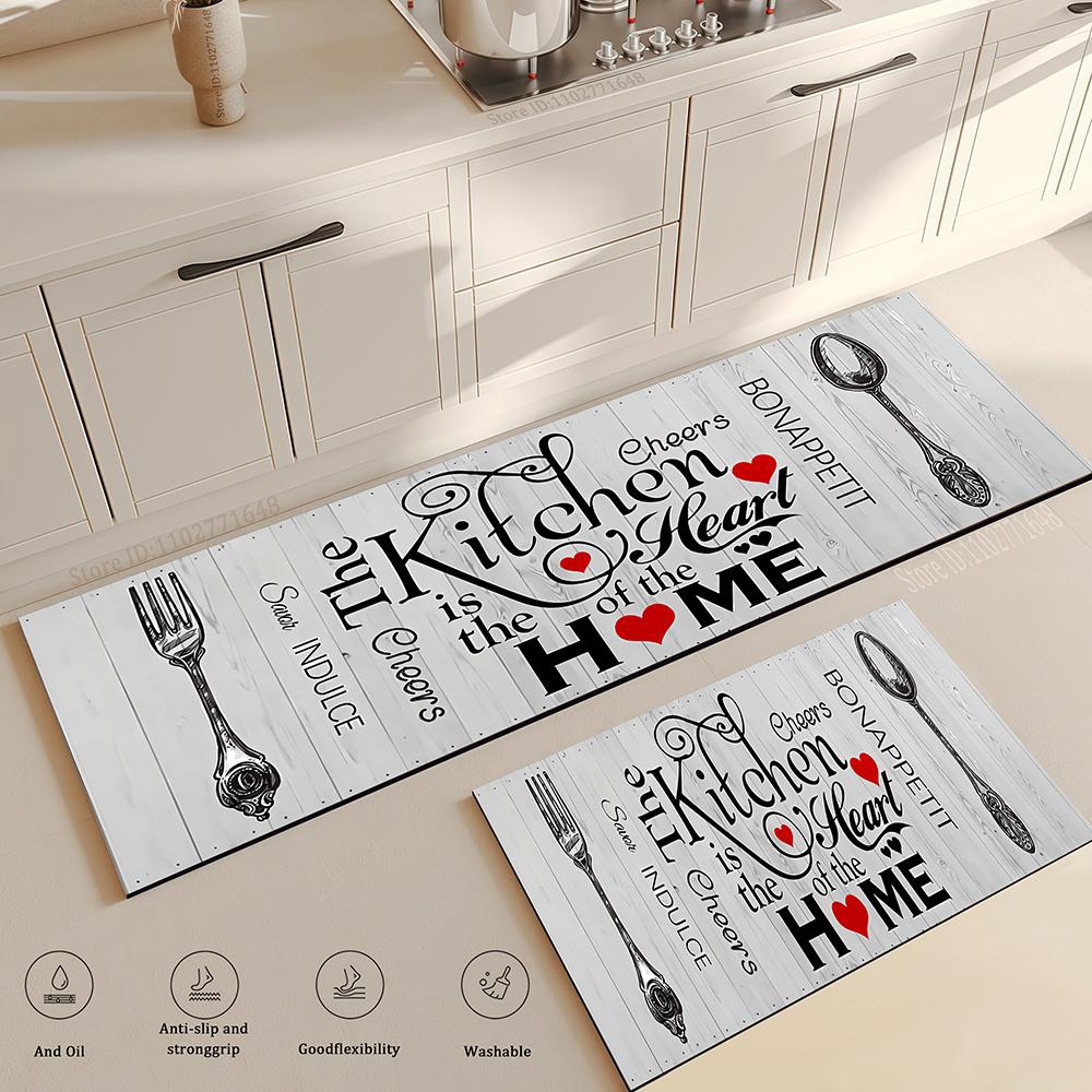 

Моющийся коврик для пола из хрустального бархата, удобный мягкий коврик для стояния, коврик для пола на кухонную тематику, нескользящий водонепроницаемый милый коврик, дверной 40cmx60cm 1pc