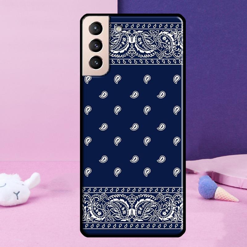 Black Bandana Paisley Phone Case For Samsung Galaxy S25 Ultra S24 Ultra S9 S10 S20 S21 S22 Plus S23 S24 FE Cover