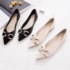 Fashion Black Women's Flat Shoes Low Heel Elegant Formal Ladies Footwear Pointed Toe White Luxury Brand Slip On Sale Wholesale Casual 39