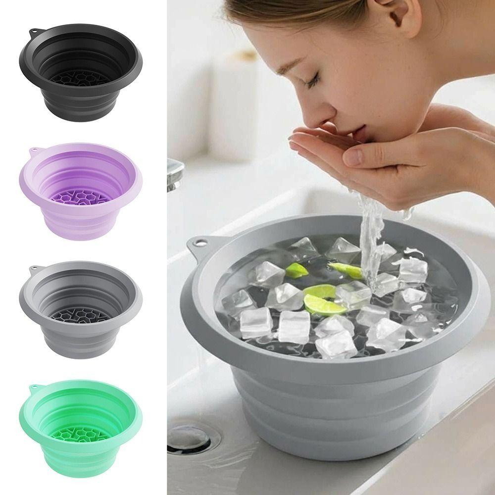 Foldable Face Ice Bath Bowl Stress Relief Rapid Cooling Washbasin  for Women Girls