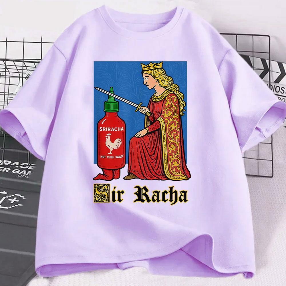 Sir Racha Lustiges Chili-Soße Grafik T-Shirt Herren Damen Kleidung Hohe Qualität Lässig Baumwolle Kurzarm T-Shirts Mode T-Shirts