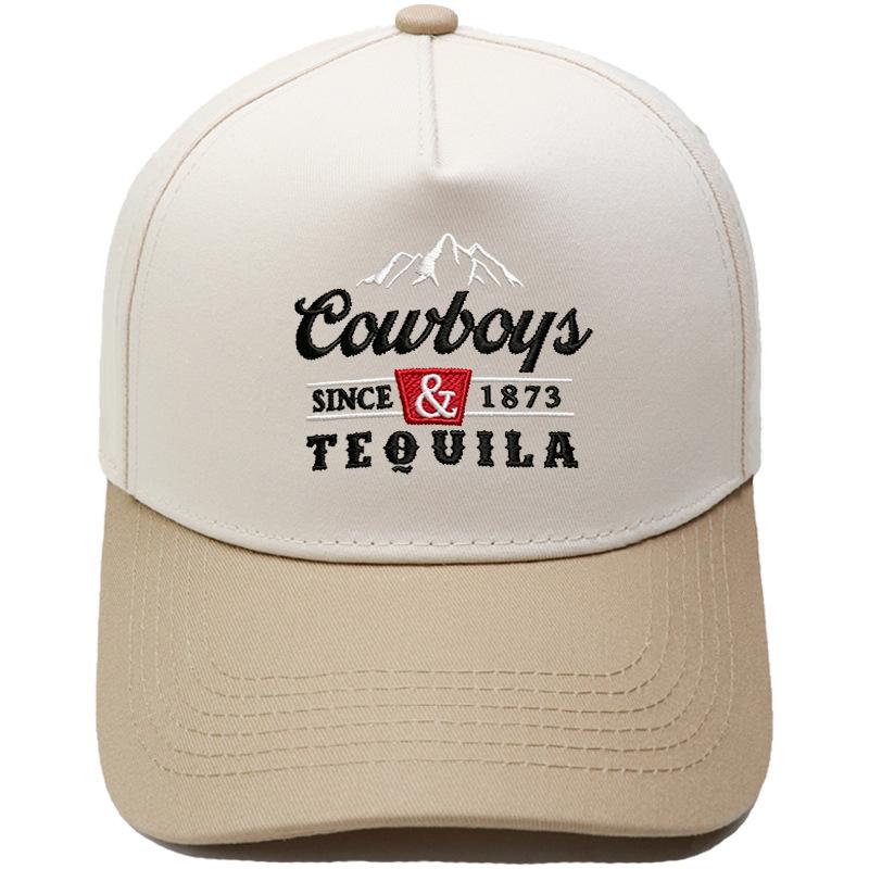 Cowboys & Tequila Cappellino da camionista Ricamo sulla visiera Abbinamento colori vintage Berretto da baseball Maschio Femmina Casual