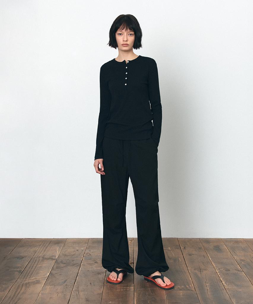 Siyajyu Sipt7184 Silky Parachute Pants_Black