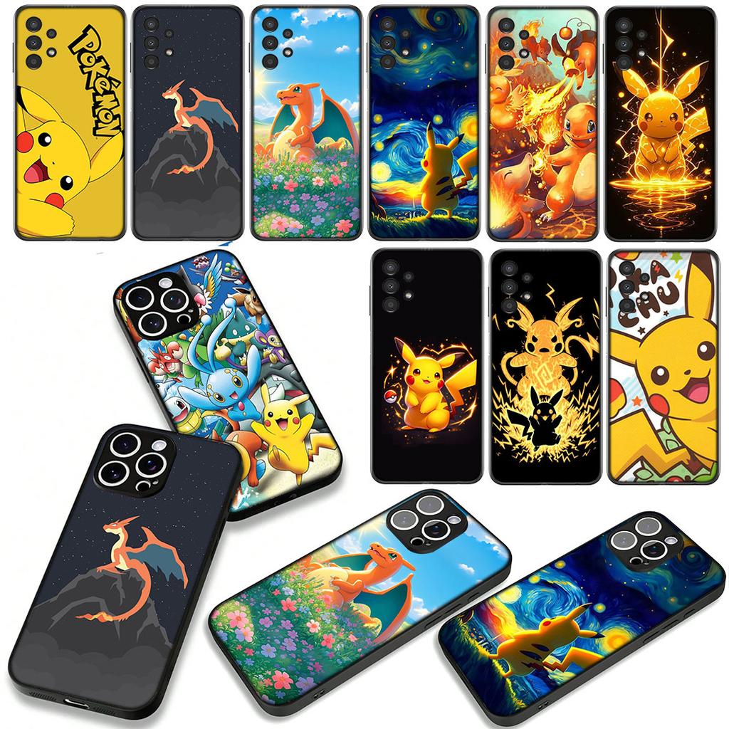 Phone Cover P-Pokemons GO Charmander P-Pikachus for Apple iPhone 16 15 14 Plus 13 12 Mini 17 Pro Max + ProMax 16E Air 15+ Case