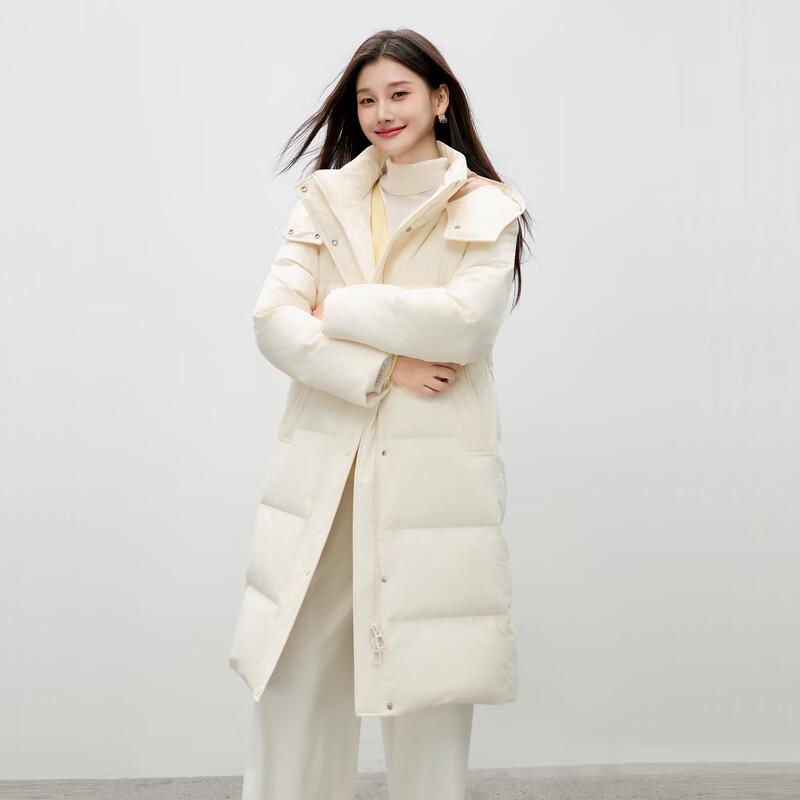 Qiushui Yiren Women's Long Hooded Down Jacket